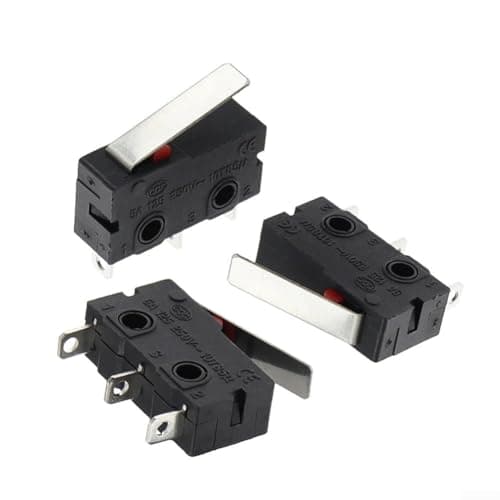 TDCuizent 10 Pack KW12 Tripod Limit Switch Sensitive Pure Silver Contacts 20X6.5x10mm Control Switch Black Flame-Retardant Compact Design For Industrial Electrical Equipment Automation Environments — view 5