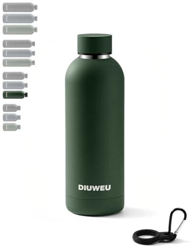 Stainless Steel Water Bottle Double Wall, Insulated Metal Water Bottle with Clip, 350ml/500ml/750ml/1L, BPA Free, 24hrs Cold & 12hrs Hot, Suitable for Sports, Camping, Hiking, Cycling, Gym, Travel
