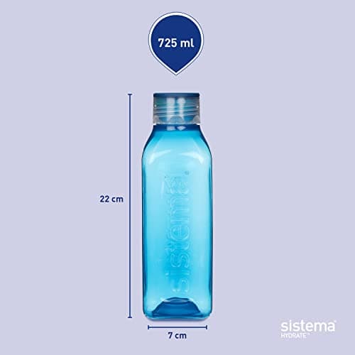 Sistema Square Sports Water Bottle | 725 ml | Leakproof Kids Water Bottle | BPA-Free | Assorted Colours (Not Selectable) | 1 Count — view 5