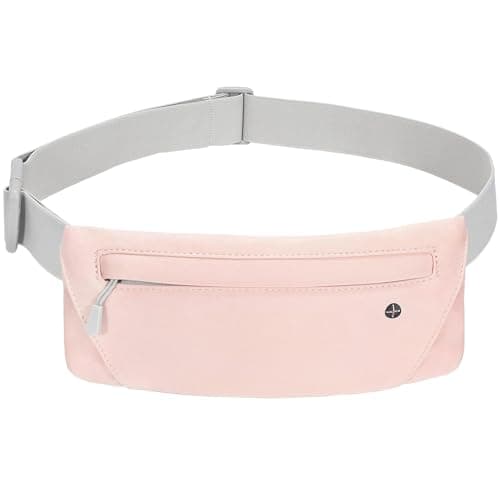 WHIPPY Running Belt for Phone Bag Running Gifts for Women Fanny Pack for Men Elastic Runners Money Belt Phone Holder Hiking Waist Pack, Pink