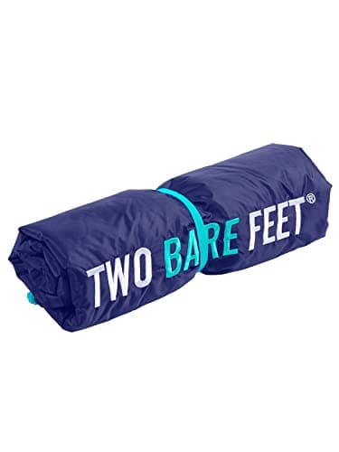 Two Bare Feet Portable Changing Mat for Surfing, Swimming, SUP & Watersports – Waterproof, Soft Sherpa Fleece, Roll-Up Design for Easy Travel & Outdoor Sports (Navy/Teal) — view 5