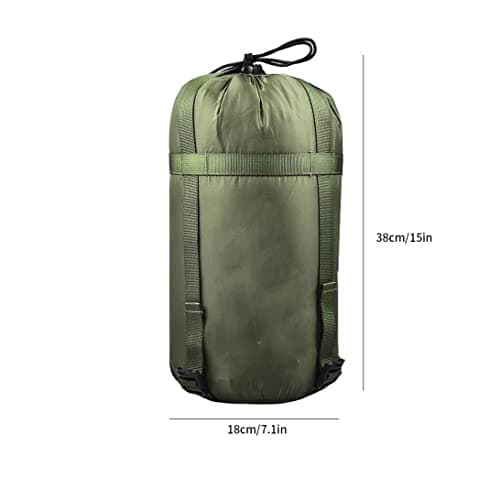 Compression Sleeping Bag Lightweight Bag Storage Stuff Sack for Camping Hiking Backpacking Outdoor Activities Army Green — view 4