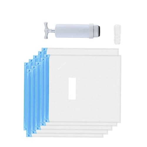 BESPORTBLE Vacuum Compression Storage Bags Set with Pump Nylon Carbon Fiber Reusable Space Saver Bags for 3D Printer Consumables Includes 1 Pump 2 Sealing Clips and 5 Desiccants for Dust