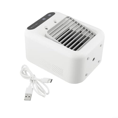 Feeshoppher Portable Air Conditioners Personal USB Rechargeable Cooler Fans with 1800mAh 2 Speeds 2 Mist Modes Quiet Operation Cooling Fan for Car Office Travel Home Use — view 2