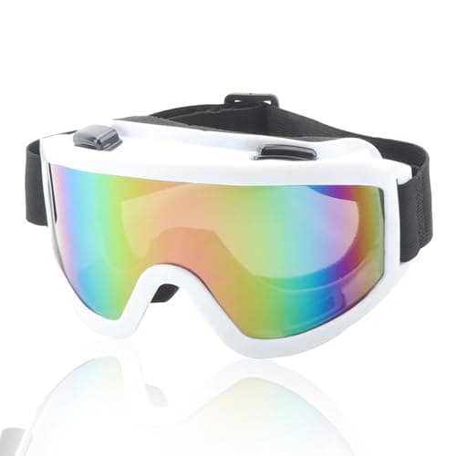 KASESSS Ski Goggles for Men, Anti-Fog Ski Goggles Womens, Skiing Goggles Adjustable, Ski Glasses UV Protection, Ski Googles Over Glasses, Snow Goggles for Adult Youth Winter Snow Sports (White)