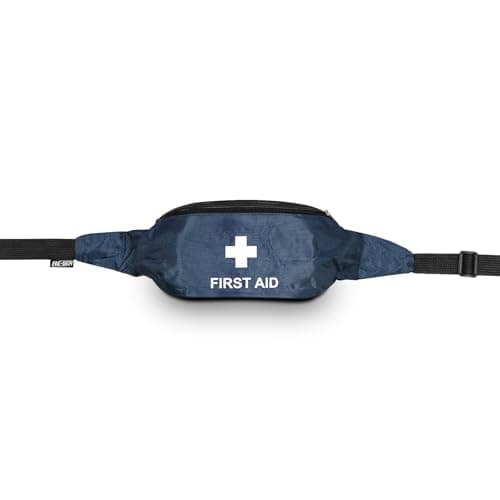 RE-GEN Empty First Aid Bum Bag Waist Pouch | Blue | Ideal for Schools, Home, Office & Travel | Strong Adjustable Belt & Buckle | Wide Access Zipper — view 3