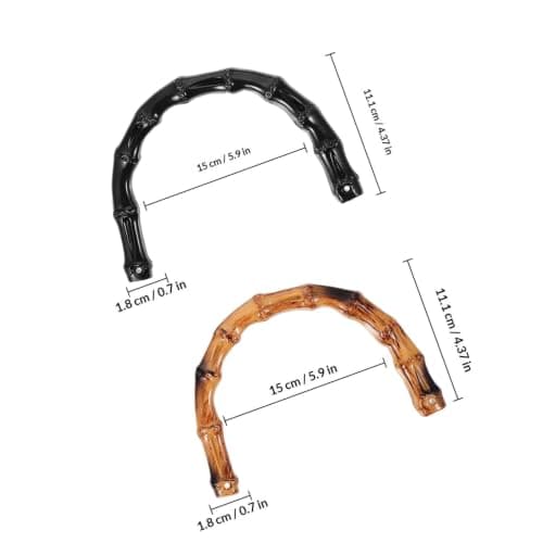 TOYANDONA 4pcs Artificial Bamboo Handbag Handles Rings Plastic Replacement for DIY Bag Accessories Eco-Friendly Imitation Bamboo Color and Black Practical Handbag Handle Repair Kit — view 2