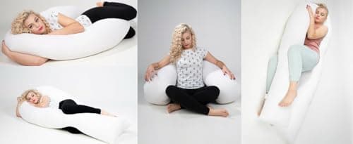 ARLINENS 9ft Long U Shaped Full Body Cuddly Comfort Pregnancy Support Pillow for Side Sleeping Maternity Back & Arthritis Support Pillow with Free Pillow Case (Silver) — view 4