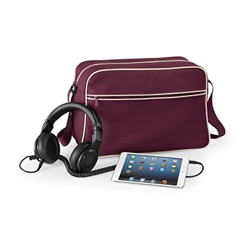 BagBase Retro Shoulder Bag - Burgundy/Sand — view 3