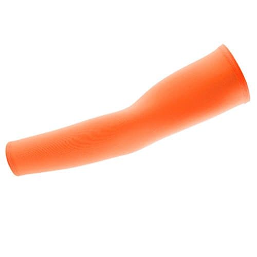 CHIC-CHIC 1Pair Sports Arm Sleeves Sun UV Protector Elastic Stretch Arm Compression Sleeves for Basketball, Football, Running, Golf, Cycling, Fishing, Driving, Camping (Orange)