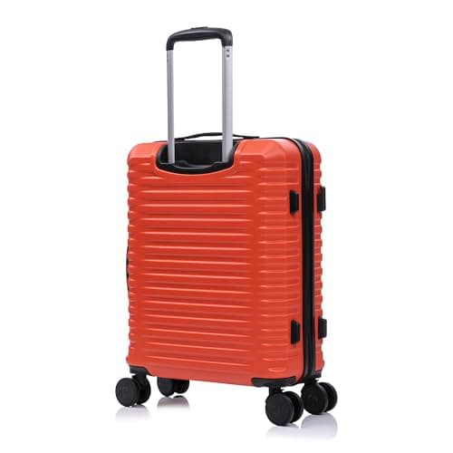 Rocklands Large Suitcase Hard Shell Lightweight 4 Dual Spinner Wheels Trolley Luggage Suitcase Hold Check in Luggage TSA Combination Lock (Orange, Small 20") — view 2