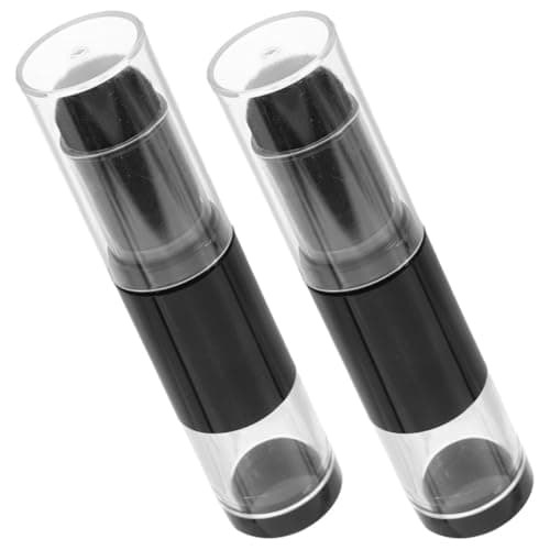 2pcs Refillable Powder Brush Set with Foundation Brush, Plastic
