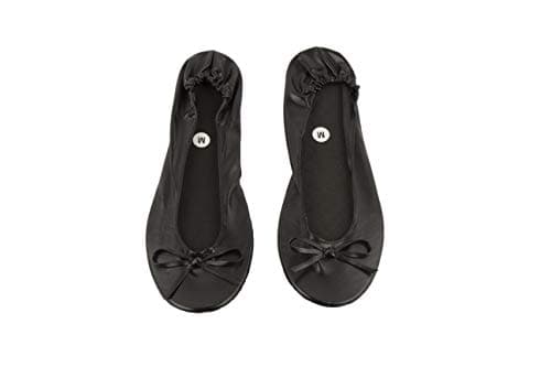 Women's Roll Up Shoes with Carry Bag for Weddings, Nights Out and Races (Black, Numeric_7) — view 2