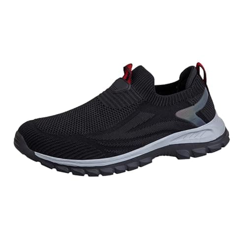 Unisex Slip On Walking Shoes Knit Running Trainers Lightweight Sneakers