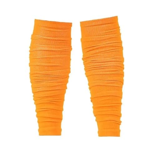 GSCLZ 1Pairs High Elastic Sports Calf Compression Sleeves For Unisex Football Leg Sleeve Footless Sock For Running Cycling For Running Sports, Flight, Hiking,Cycling(Orange)