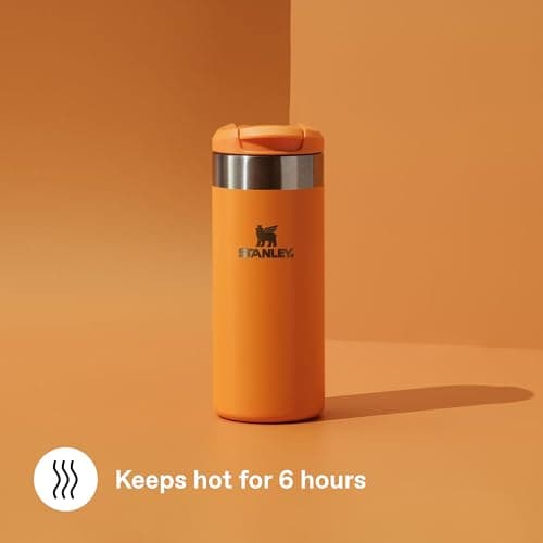 Stanley 1913 Aerolight Transit Travel Mug 0.35L - Keeps 4 Hours Hot - 6 Hours Cold - Dishwasher Safe - Leakproof - Car Cup Holder Compatible - Insulated Coffee Cup - Goldenrod Coral — view 4