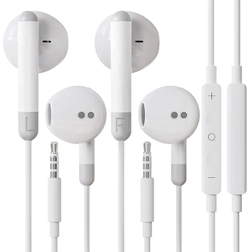 Bxlive Wired Headphones In-Ear Earphones 3.5mm Jack Earbuds Headset 2 Pcs