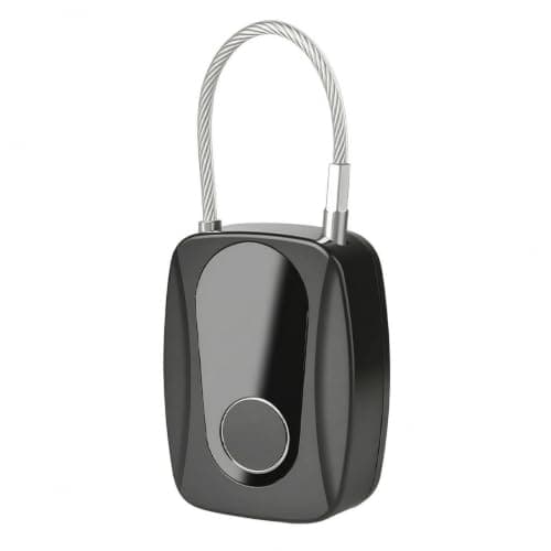 Padlock Biometric Lock Keyless Padlock Steel Wire Shackle Construction with Quick One Multi User Profiles and Emergency Charging Suitable for School