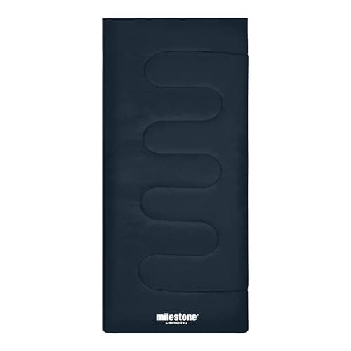 Milestone Camping Rectangular Sleeping Bag/Insulated 2 Season for Camping, Hiking, Festivals, Outdoors/Includes Carry Sack / 170cm x 75cm