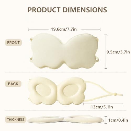 ZEMINRI 3 PCS Sleep Mask Gentle Butterfly 3D Eye Mask for Sleeping (Beige) — view 2