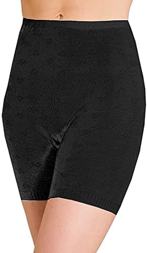 Top Linen Ladies Thermal Pantee Bottom - Warm Boxer Short for Women - Soft Winter Warm Bottom - Made in UK (Black - Large)