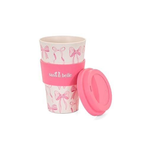 Sass & Belle Bow Travel Cup – Reusable Coffee Mug with Lid – Eco-Friendly Hot Drink Holder – Cute Sass and Belle Gift for Commuters, Students, or Home Use – 400ml — view 2