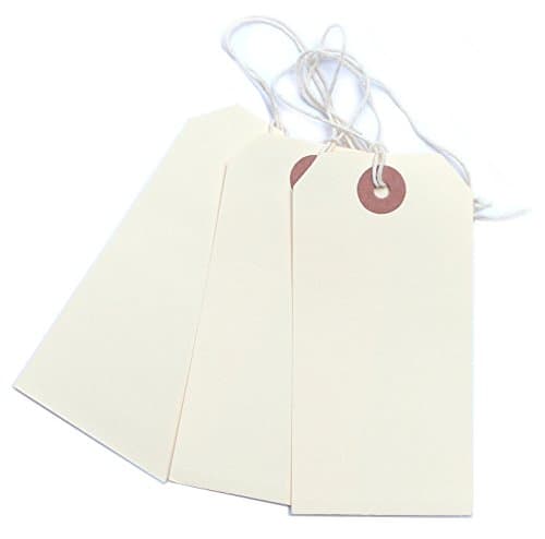 100 Manilla Luggage Labels Strung Tags Cotton String Reinforced
