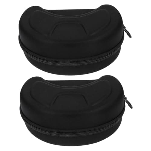 BESPORTBLE Ski Goggles Case Hard Shell 2-Pack, Large Protective Snowboarding Eyewear Box for Men and Women, Hard EVA Goggle Storage Holder for Motorbike and Outdoor Sports, Black