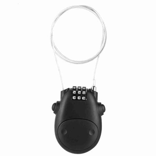 Baxnore 3 Digit Code Combination Lock High Security ABS Material Cow Shape Design Password Lock for Pram Stroller Luggage Black Silver (Black)