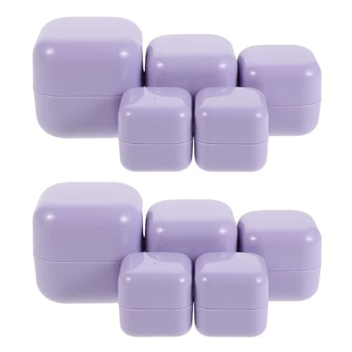 10pcs Double Layer Cream Jars with Lids, PP Square Travel Containers