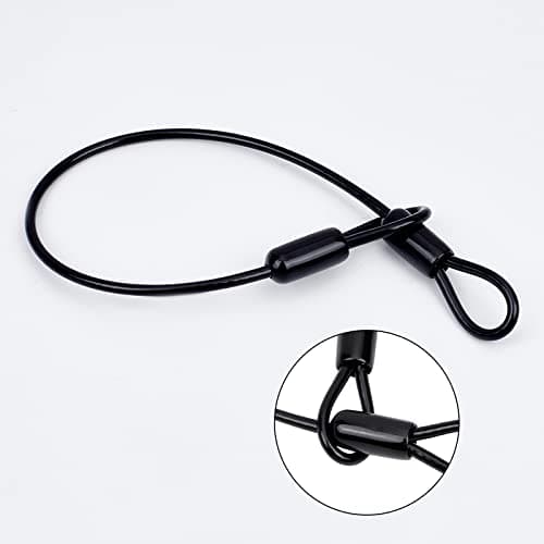 GORGECRAFT 6-Pack Stainless Steel Wire Rope Lanyard Cable Tether Safety Strap Iron Safety Cable Wire with Double Looped Ends Coated Plastic Security Cable Luggage Lock for Chain Lock — view 4