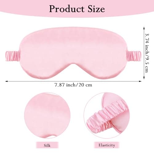 2 Pcs Silk Sleep Mask with Adjustable Strap Soft Blindfold Eye Cover Satin Blackout Eye Mask Deep Rest Eye Sleeping Shade Cover for Women Men Team Building Games Party Night Travel Nap — view 2