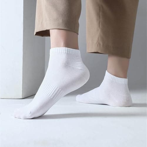 Thermal Socks Pack of 10 Short Socks Cotton Plain Colours with Subtle Design for Cold Days, black, One Size — view 5