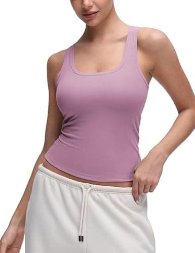 CRZ YOGA Softembrace Scoop Neck Tank Top Light Lavender 10