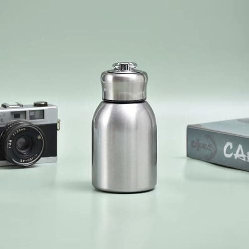 Small Mini Vacuum Insulated Water Bottle Flask for Hot Drink Double Wall Reusable Coffee Cup Thermal Mug, Stainless Steel Travel Mug — view 5