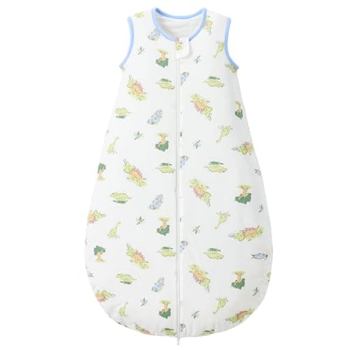 LULUMONKEY 1.5 Tog Baby Sleeping Bag 18-36 Months, Soft 100% Cotton Baby Wearable Blanket for Newborn Sleep Sack, Dinosaur