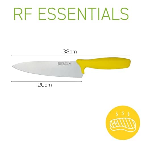 Rockingham Forge Essentials Yellow Handle Chef’s Knife 20cm for Cooked Meats - Coloured Knives for Food Hygiene, Allergen and Intolerance - Colour Coded Stainless Steel Kitchen Knives — view 2