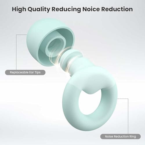 Noise-Cancelling Reusable Silicone Earplugs for Sleeping, Snoring, Work, Study, Concerts, and Noise Sensitivity – Soft Comfort Fit, 30–35dB Noise Reduction (Turquoise, One Size) — view 3