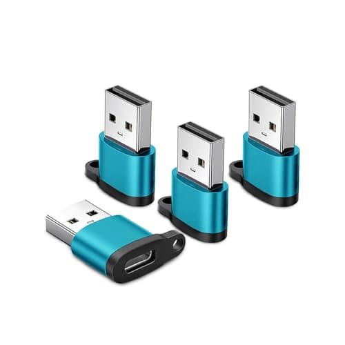 NAVZA 4 Pack USB to USB C Adapter, USB C Female to USB A Male Adapter, USB 3.0 Type C Converter, Compatible with MacBook, iPhone 16/15/14, iPad, Android Phones, Tablet, Laptop & AirPods