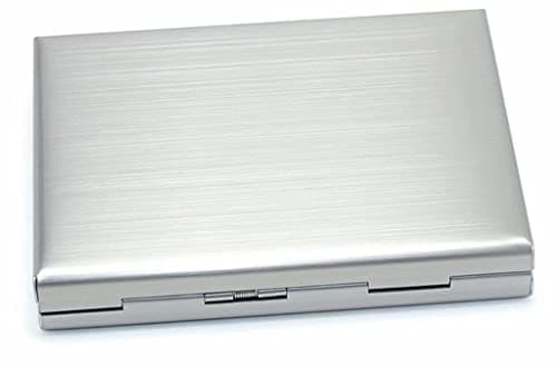 ASKSA Credit Card Holder, Men's RFID and NFC-Blocking Case, 10-Compartment Credit Card Holder, Stainless Steel, Silver — view 4
