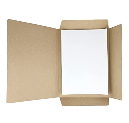 D.RECT A4 Kraft Cardboard Document Wallets with Elastic Band – 6-Pack, 300 GSM Filing Folders for School, Office & Archive — view 6