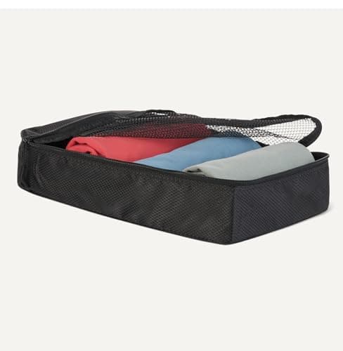 Amazon Essentials 4-Piece Packing Cubes Travel Accessories Set, Luggage Organiser with Double Zip, Mesh Top, 100% Polyester, Small/Medium/Large/Slim, Black (Previously Amazon Basics) — view 3
