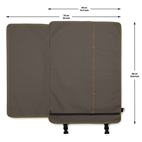 OUTSTANDER Chefs Knife Roll Bag with 11 Slots, Heavy Duty 16OZ Waxed Canvas Knives Case for Camping, Waterproof Storage Tool Wrap for Equipment of Chef, Comes with Shoulder Strap (Brown) — view 6