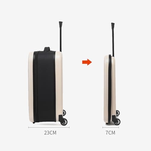 HDWH Cabin Suitcase, Carry On Suitcase Foldable, 45L, 52×23×36cm, 20in, Cabin Bag, with Smooth and Silent Wheels, Thickened feet, 3-Section Telescopic Handle, Lock Hole, Side Pockets-Gray||20in — view 2