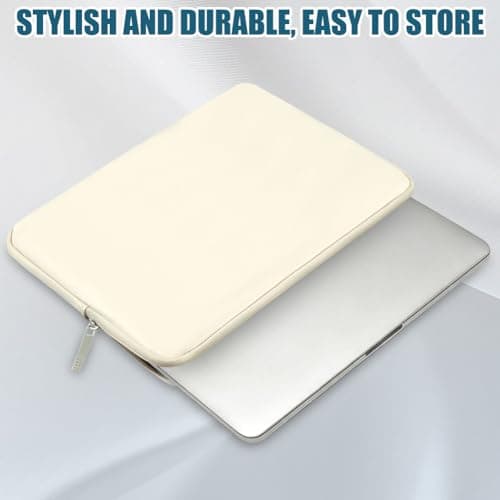 Adiwo Laptop Sleeve for 13 Inch, 360° Protective Puffy Laptop Sleeve, Two-Way Metal Zipper, Hidden Stitching, Compatible with 13 Inch MacBook, Asus, Dell, HUAWEI, iPad Pro/Air, Beige — view 5