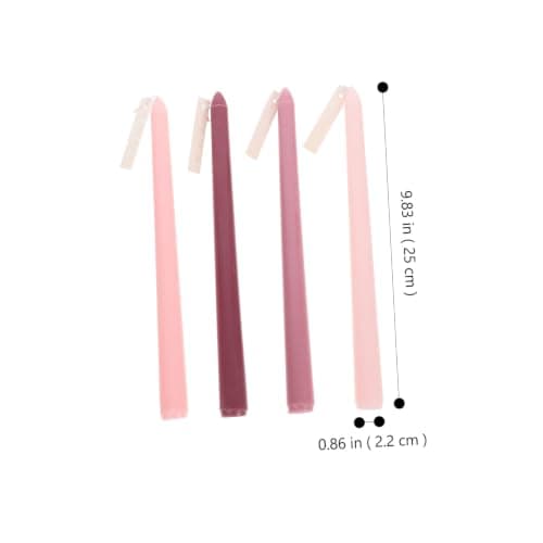 Alipis 4pcs Gradient Pink Romantic Scented Long Pole Candles with Rose Aroma, Nordic Style Decorative Atmosphere Lights for Wedding, Dinner, Party Set — view 2