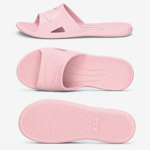 EQLEF Hotel Slippers, Plastic Portable Travel Slippers Anti-slip Foldable Shower Slipper for Hotel Bathroom Spa (Pink, UK Footwear Size System, Adult, Women, Numeric Range, Medium, 5, 6) — view 6