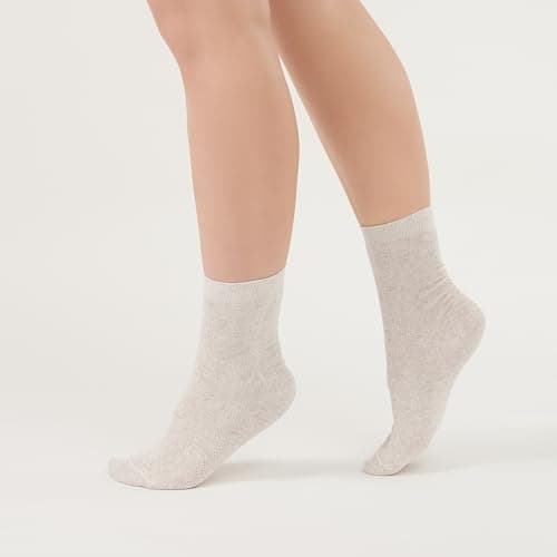 100% Organic Thin Breathable Organic Linen Socks for Women, Pack of 3 pairs (Medium) — view 2