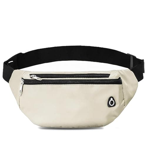 Rosoz Bum Bag, Belt Bag Women's Bum Bag Men's Gifts Sports Hip Bags for Outdoor Travel Running Cycling, beige