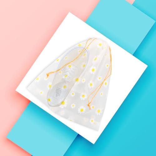 Tabanzhe 5 PCS Daisy Flower Pattern Drawstring Storage Bag,Reusable Clothes Space Bags,Waterproof Ziplock Shoe Bags,Large Size Portable Shoes Bag — view 5